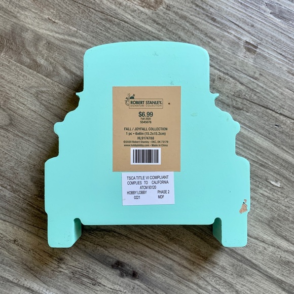 Turquoise Fall Farm Fresh Pumpkin Truck Table Sign - Picture 6 of 6